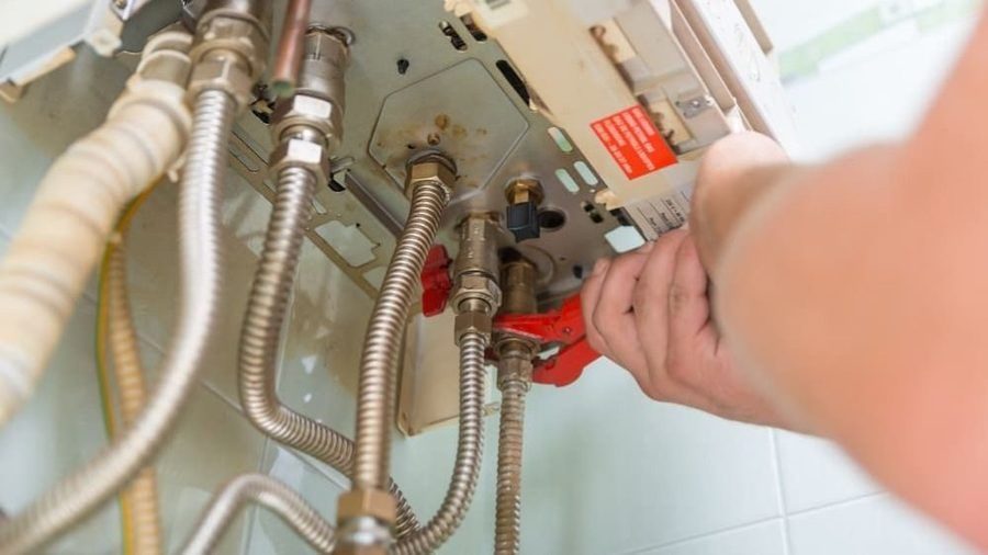 Furnace repair in action